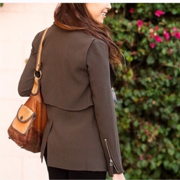 Aritzia Wilfred Mayet Crepe Jacket in Olive Green Size XXXS - Picture 3 of 12